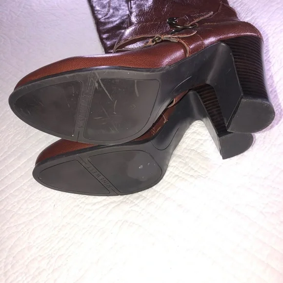 NINE WEST Millicento Brown Leather heeled boots 9 - Picture 8 of 13